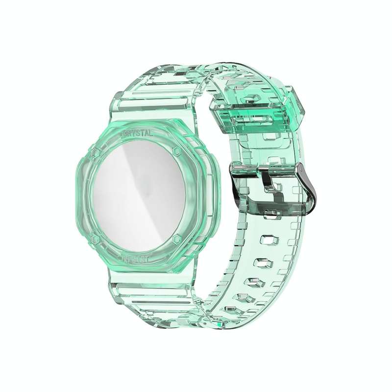 TPU Glacier Strap Child Adult GPS Finder Wristband for AirTag Tracker, Color: Transparen Green