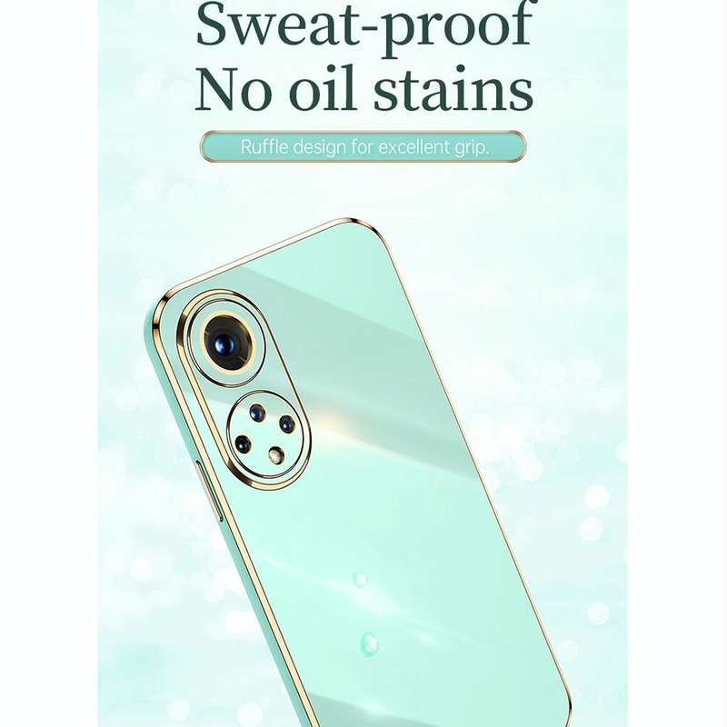 For Honor 50 XINLI Straight 6D Plating Gold Edge TPU Shockproof Case with Ring Holder(Hawthorn Red)
