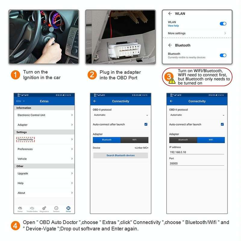 VLINKER MC+ V2.2 Bluetooth 4.0 Car OBD Fault Diagnosis Detector