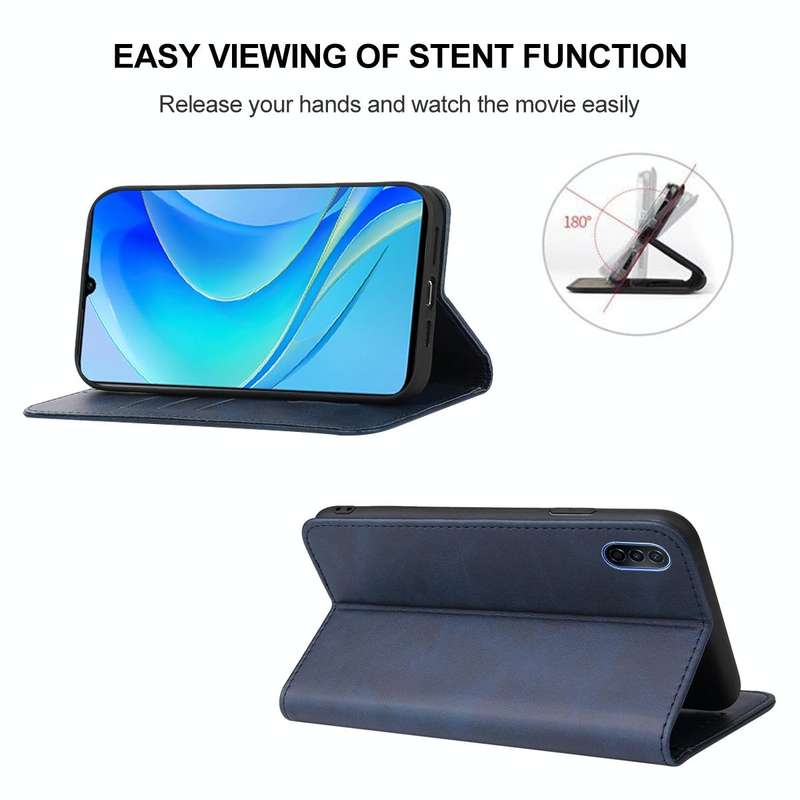 For Huawei Nova Y70 Magnetic Closure Leather Phone Case(Blue)