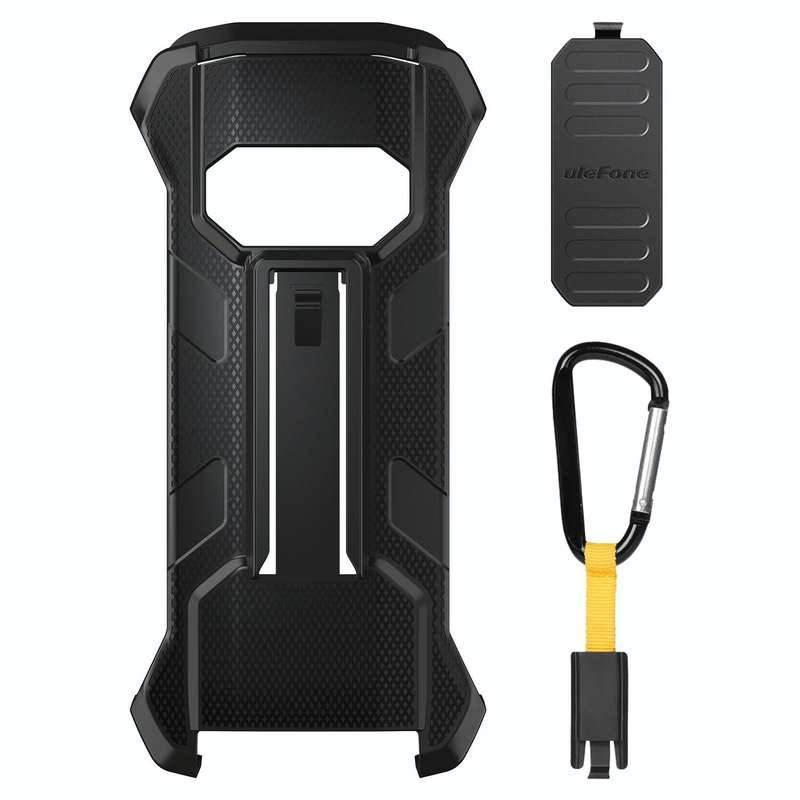 For Ulefone Power Armor 15 Ulefone Back Clip Phone Case with Carabiner (Black)