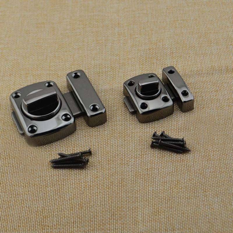 Universal Door Latch Security Sliding Door Lock with Screws, Size:S(Brushed Silver)