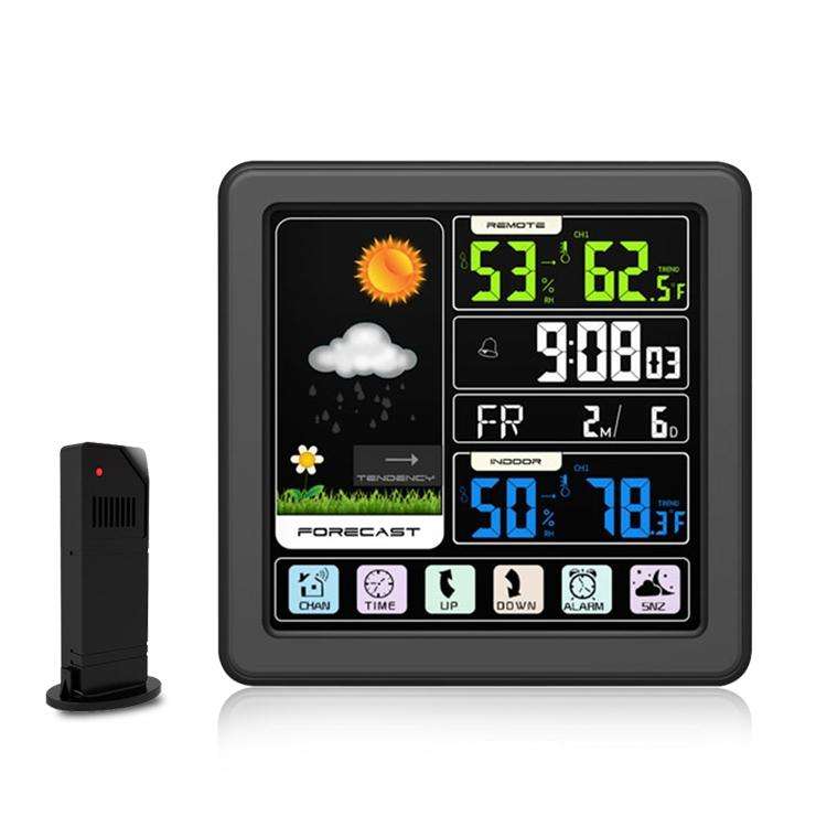 TS-3310 Wireless Weather Clock Multifunctional Color Screen Clock Creative Home Touch Screen Ther...