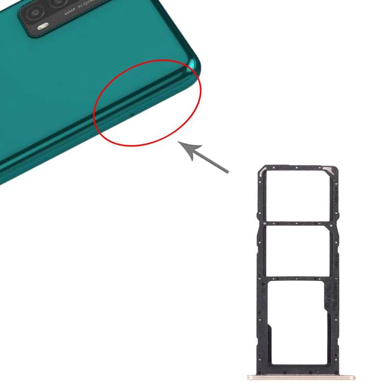 SIM Card Tray + SIM Card Tray + Micro SD Card Tray for Huawei Y7a (Gold)
