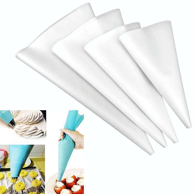 4 in 1 Silicone Icing Piping Cream Pastry Bag Nozzle DIY Cake Decorating Tools Set(EVA Bag White ...