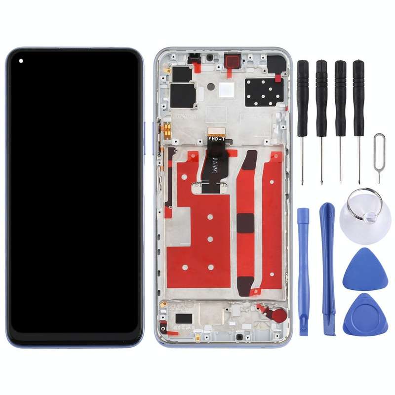 OEM LCD Screen for Huawei Nova 7 SE Digitizer Full Assembly with Frame(Silver)