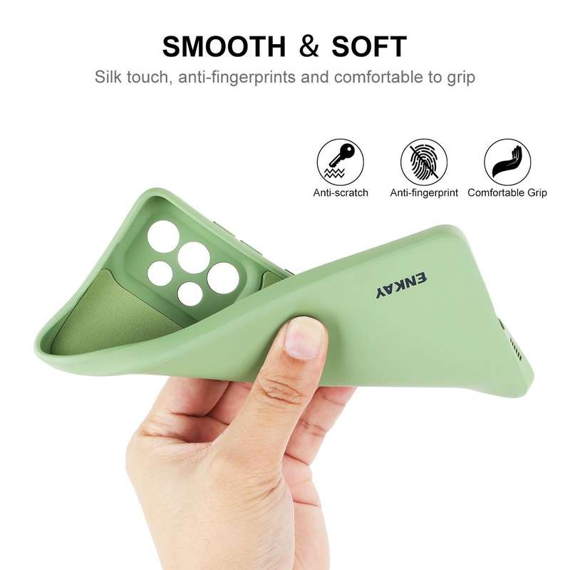 For Samsung Galaxy A73 5G ENKAY Liquid Silicone Soft Shockproof Phone Case(Light Green)