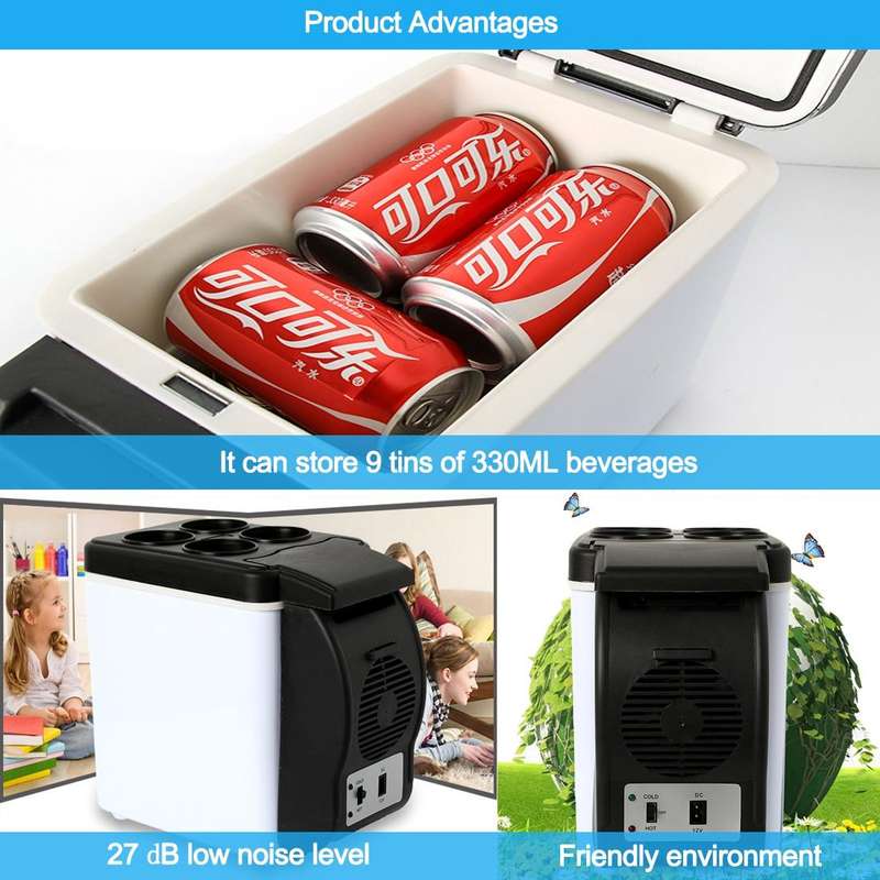 Car Auto 48W Portable Multi-Function Cooling and Warming 6L Low Noise Refrigerator for Car and Ho...