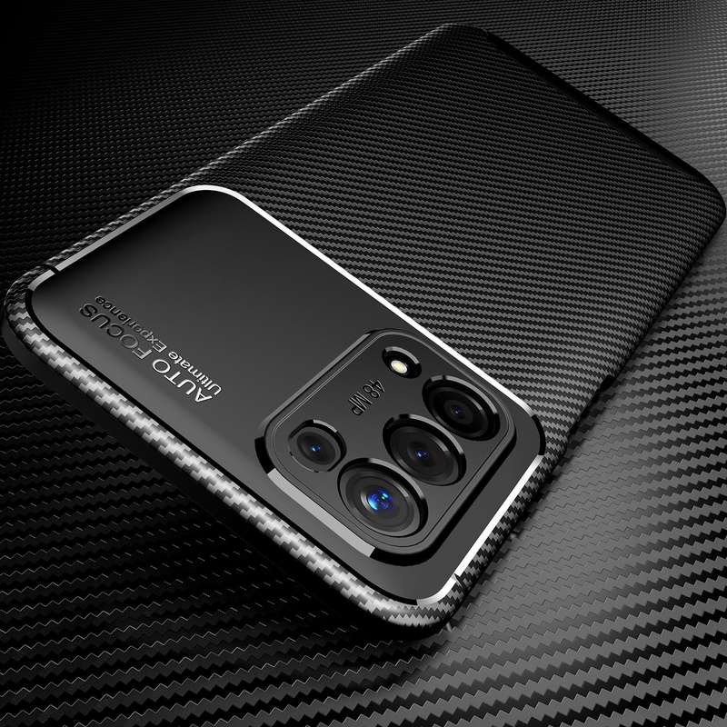 For OPPO A74 5G Carbon Fiber Texture Shockproof TPU Case(Blue)