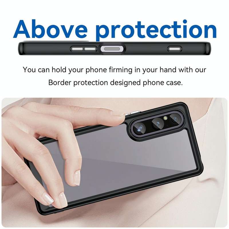 For Sony Xperia 1 V Colorful Series Acrylic + TPU Phone Case(Black)