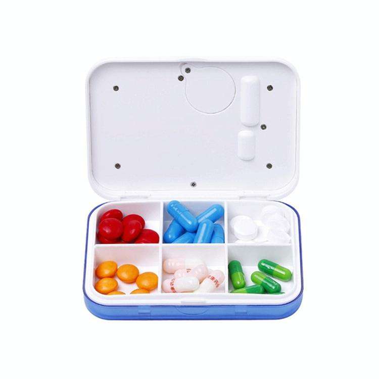 Regular Reminder Compartment Electronic Pill Box 6 Grid Electronic Version Mini Sealed Pill Box(B...