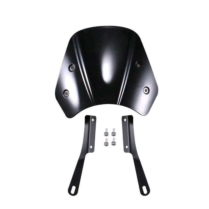 5-7 Inch Retro Motorcycle Windshield Universal Modified Windshield(Black)
