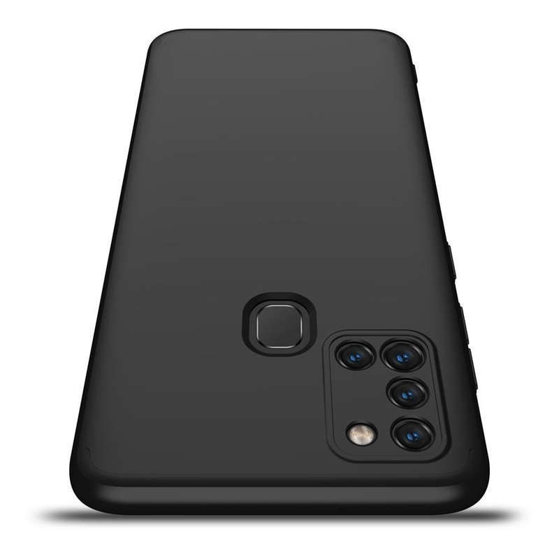 For Samsung Galaxy A21s GKK Three Stage Splicing Full Coverage PC Protective Case(Black)