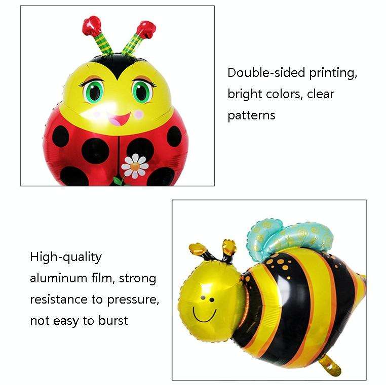 8 PCS 723 Large Cartoon Insect Styling Aluminum Balloon Birthday Party Decorative Balloon, Specif...