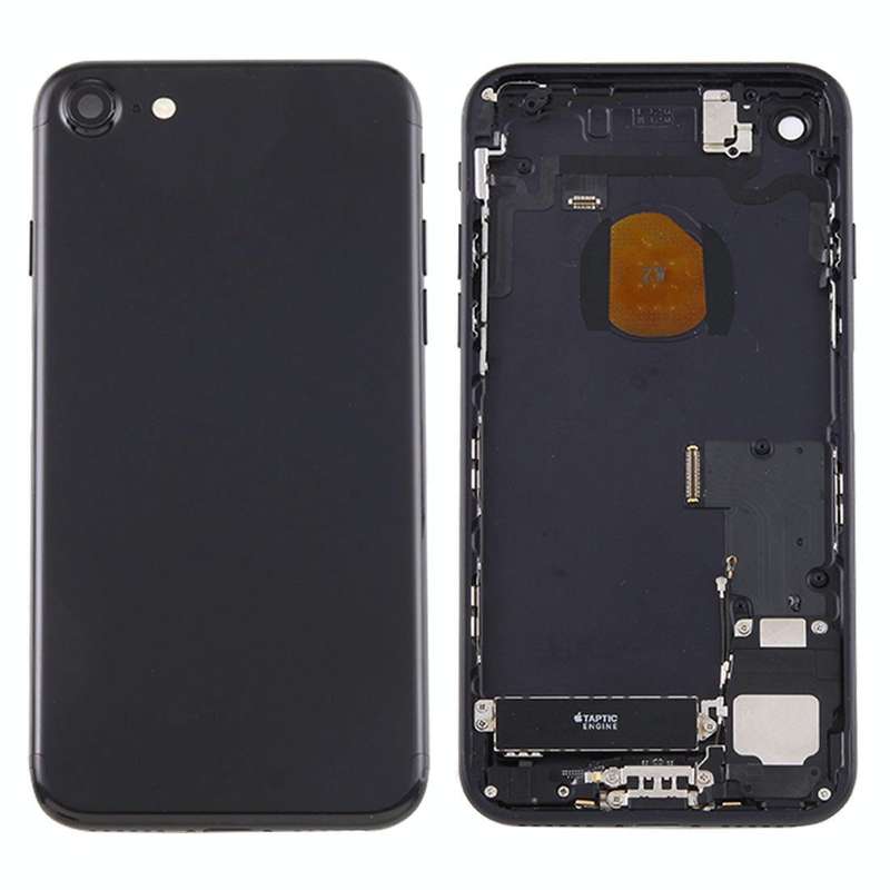 Battery Back Cover Assembly with Card Tray for iPhone 7(Jet Black)