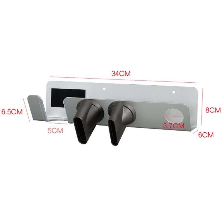 For Dyson Punch-free Wall-mounted Bathroom Hair Dryer Holder(Black)