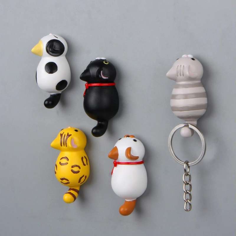 Cute Cartoon Cat 3D Fridge Magnet Mobile Phone Case Material(3 -color Cat)