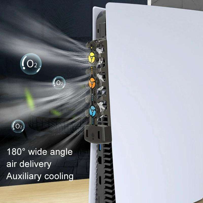 HHC-P5032 For PS5 Host Cooling Fan Hollow Cooling Heat Sink Multi-Color LED Light Three-Speed Coo...