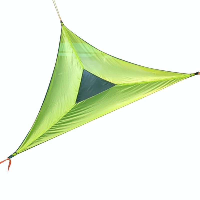Aerial Multiplayer Triangle Hammock Folding Mesh Hammock Tree Tent,Size: 400x400x400cm Green
