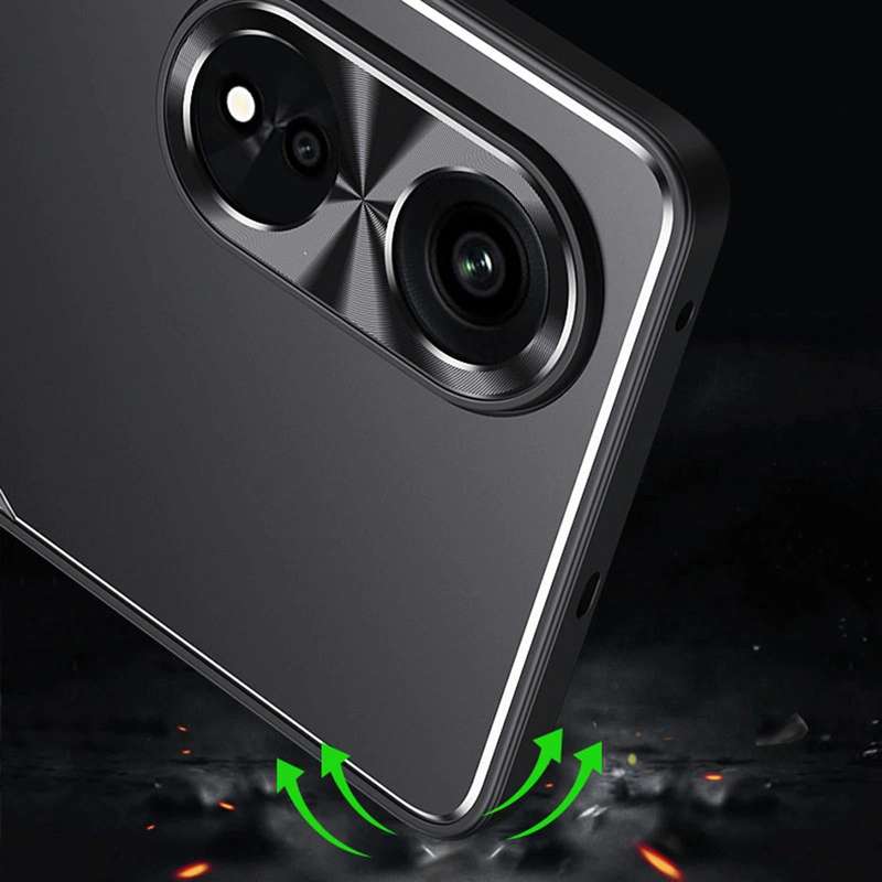For OPPO A1 Pro / A98 Blade Series TPU + Titanium Alloy Phone Case(Black Red)