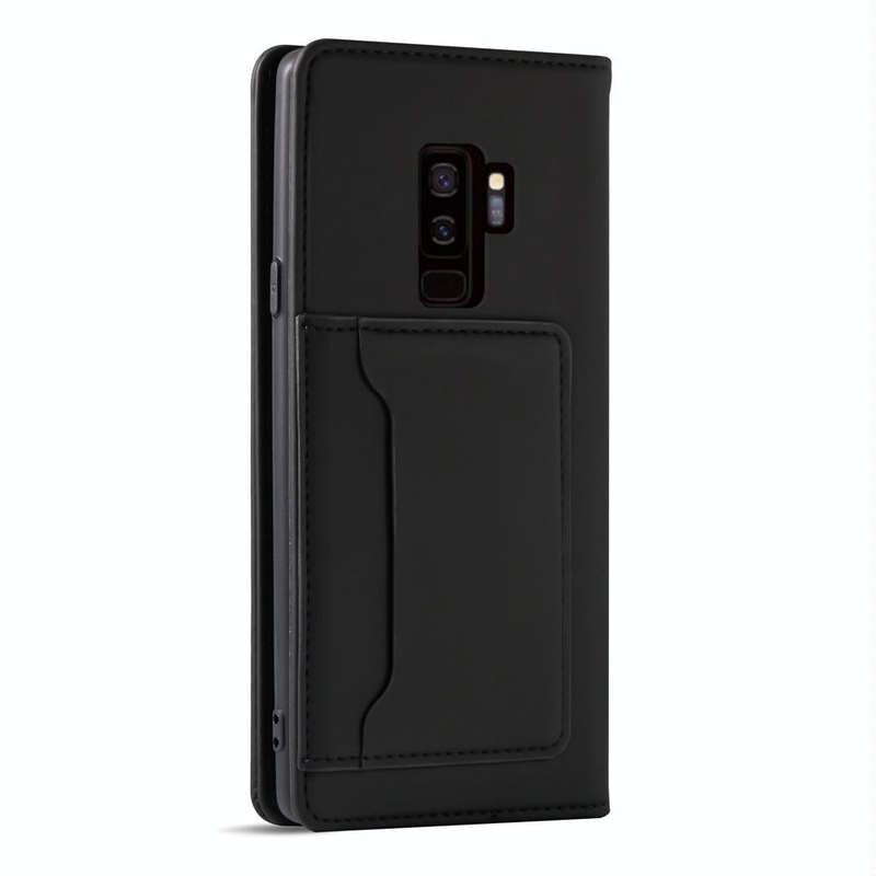 For Samsung Galaxy S9+ Strong Magnetism Liquid Feel Horizontal Flip Leather Case with Holder & Ca...