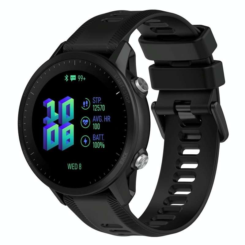 For Garmin Forerunner 955 22mm Silicone Twill Watch Band(Black)