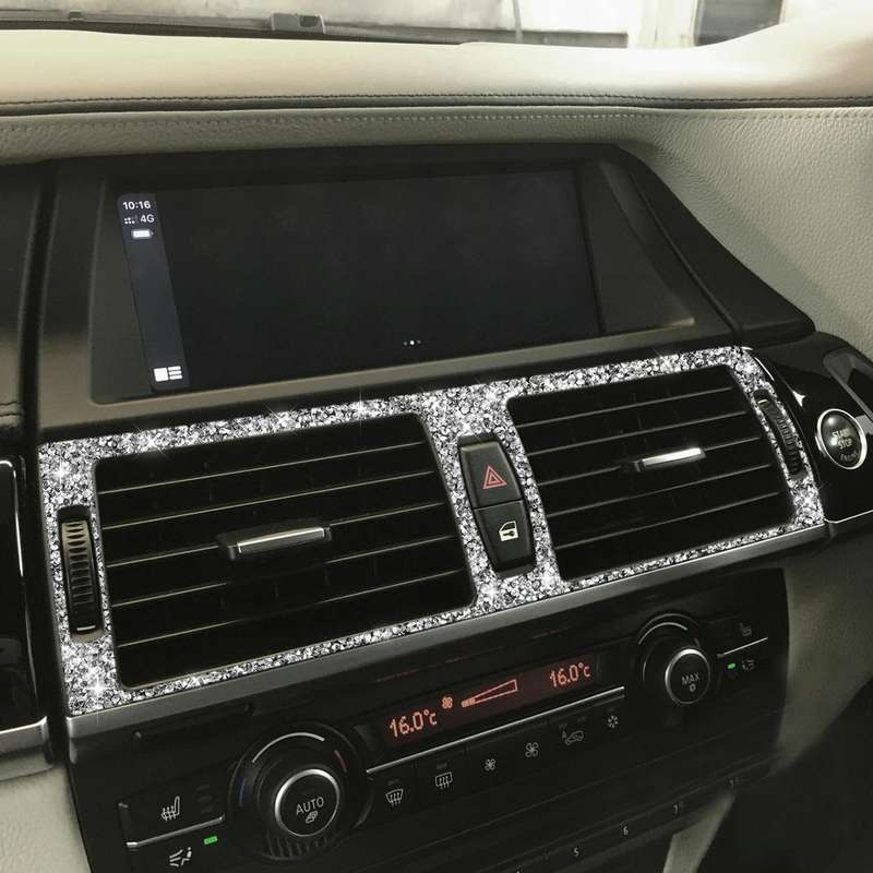 For BMW X5 E70 / X6 E71 2008-2013 Car Middle Air Outlet Diamond Decoration Sticker, Left and Righ...
