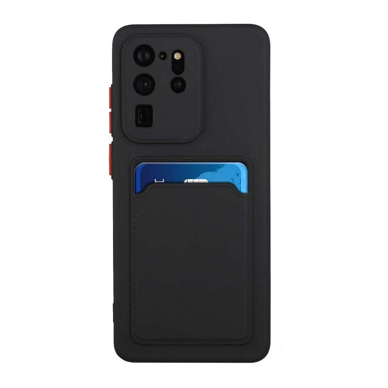 For Samsung Galaxy S20 Ultra Card Slot Design Shockproof TPU Protective Case(Black)