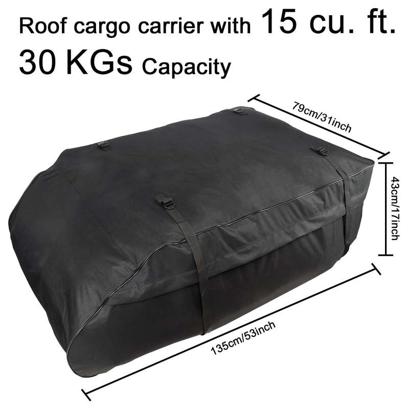 T20656 15 Cubic Foot Car Oxford Cloth Luggage Outdoor Camper Roof Bag