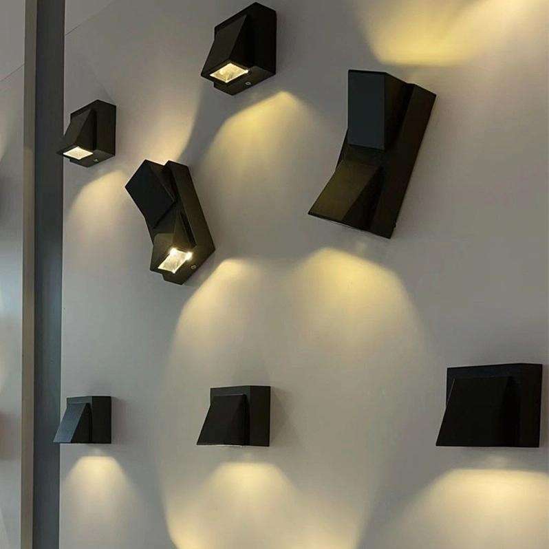 Outdoor Square Waterproof Wall Light, Power: Double K 6W(Warm White)