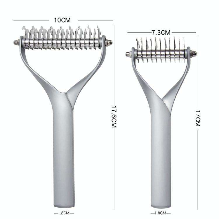 Pet Comb Zinc Alloy Double-Sided Cat Dog Cleaning Beauty Hair Removal Comb, Specification: Silver...