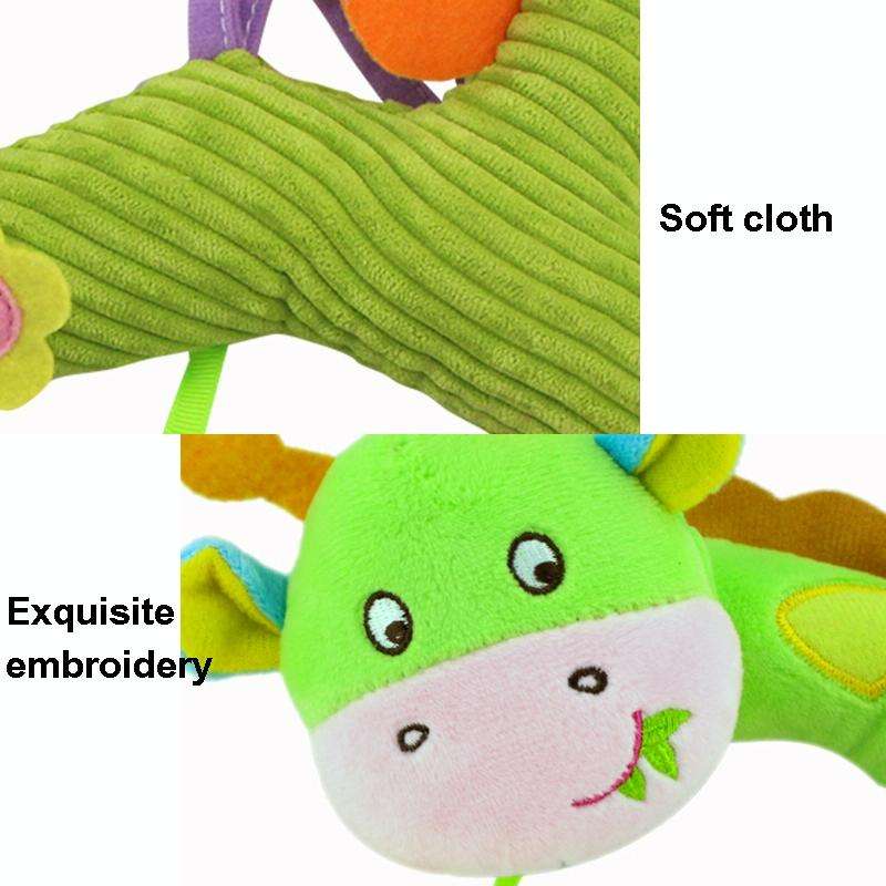 Baby Toys 0-1 Year Old Animal Bed Bells Soothing Plush Toys Baby Rattles Baby Carriage Hanging(B ...
