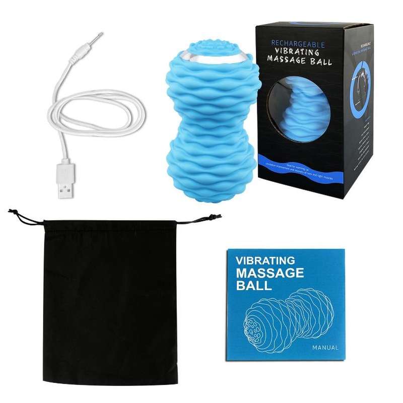 Massage Fitness Electric Silicone Massage Ball Muscle Relaxation Fascia Ball Peanut Shape Yoga Ba...