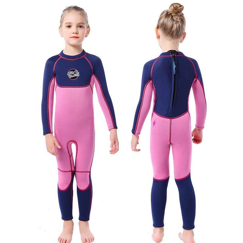 SLINX 1902 Long Sleeve Warm Kids Sun Protection Wetsuit, Size: M(Twilight)