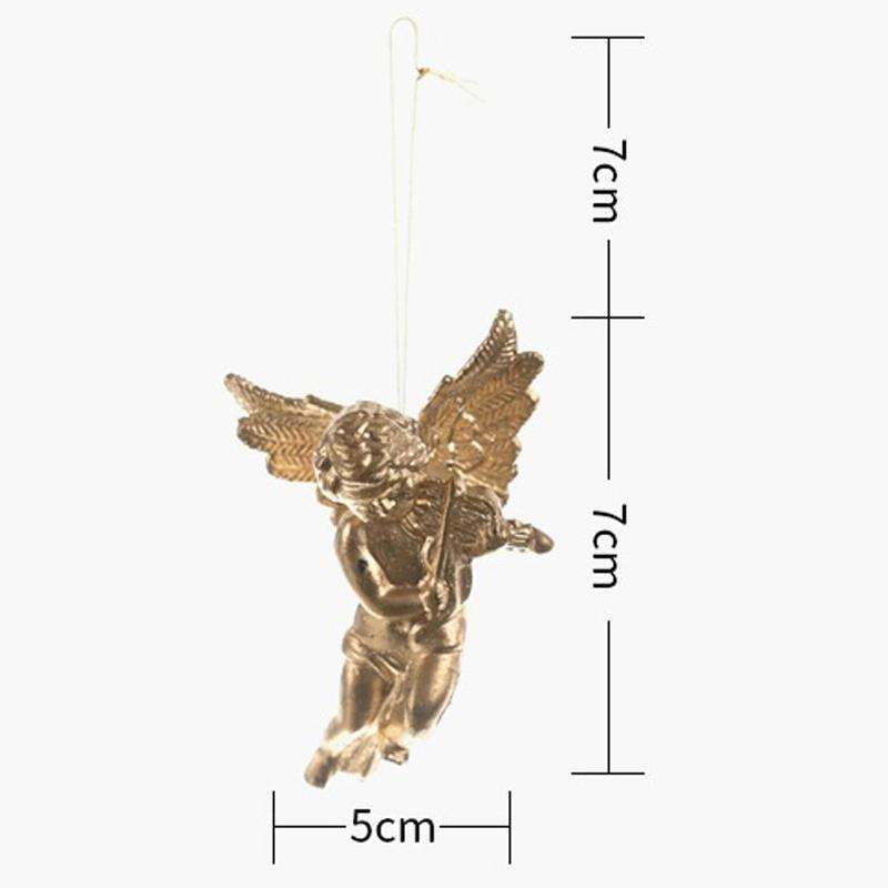 6pcs /Pack Christmas Angel Pendant Decoration Electroplated Semi-Dimensional Hanging Ornament(Sil...