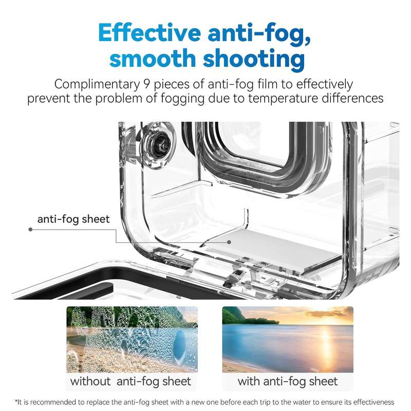 For GoPro Hero11 Black / HERO10 Black / HERO9 Black TELESIN Waterproof Case Full Scene Anti-Fog U...