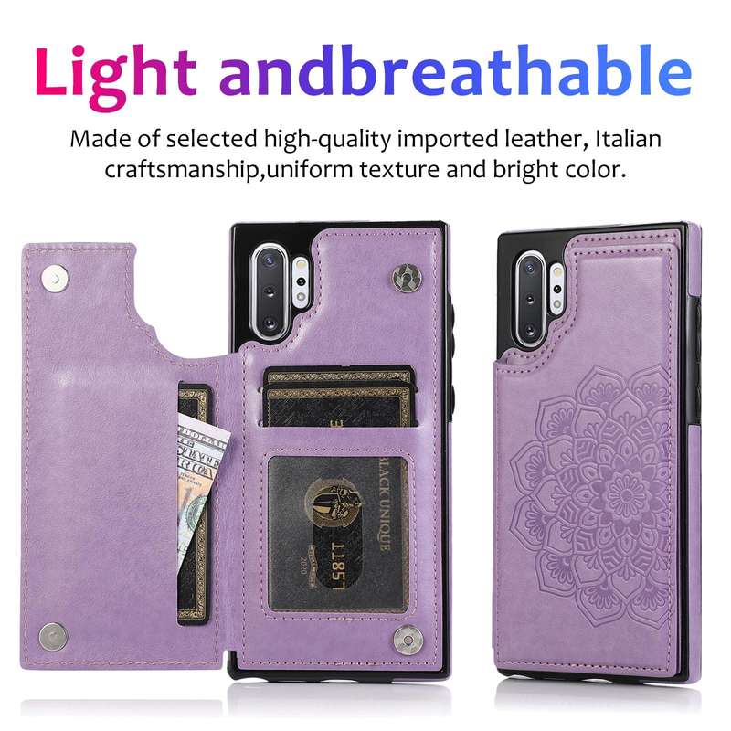 For Samsung Galaxy Note 10 Plus Double Buckle Mandala Pattern PU+TPU Protective Case with Card Sl...