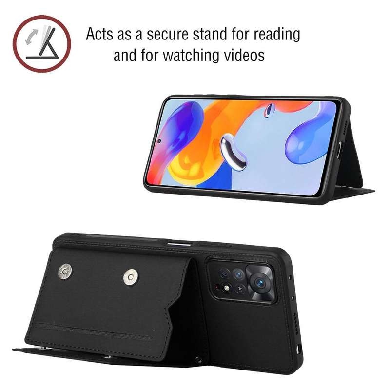 For Xiaomi Redmi Note 11 Pro Global Skin Feel PU + TPU + PC Phone Case(Black)