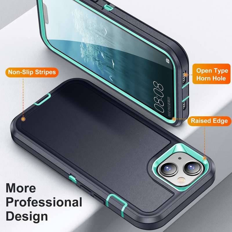 For iPhone 15 Life Waterproof Rugged Phone Case(Dark Blue + Light Blue)