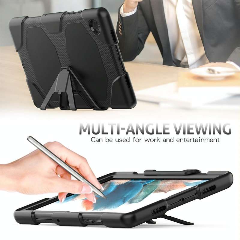 For Samsung Galaxy Tab A8 10.5 2021 X200 / X205 Colorful Silicon + PC Tablet Case(Black)