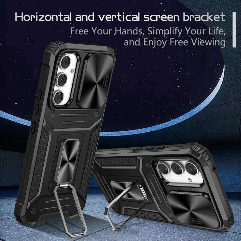 For Samsung Galaxy A54 5G Camshield Robot TPU Hybrid PC Phone Case(Black)