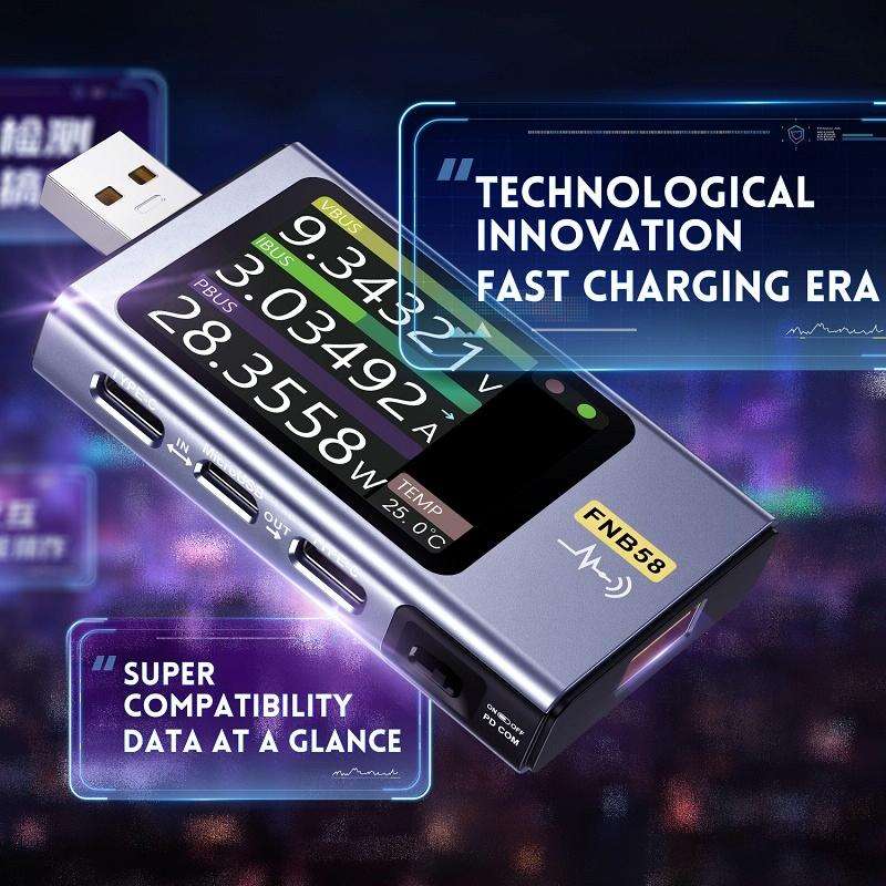 FNIRSI FNB58 USB Voltage Ammeter TYPE-C Fast Charge Power Tester, Specification: Bluetooth