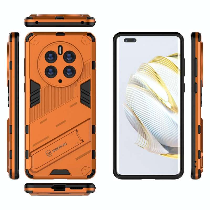 For Huawei Mate 50 Pro Punk Armor 2 in 1 PC + TPU Shockproof Phone Case with Invisible Holder(Ora...