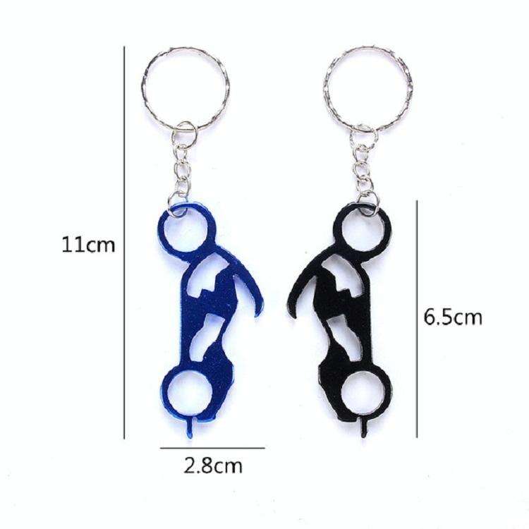 12 PCS Personalized Creative Backpack Keychain Small Pendant Aluminum Bottle Opener, Style:Motorc...