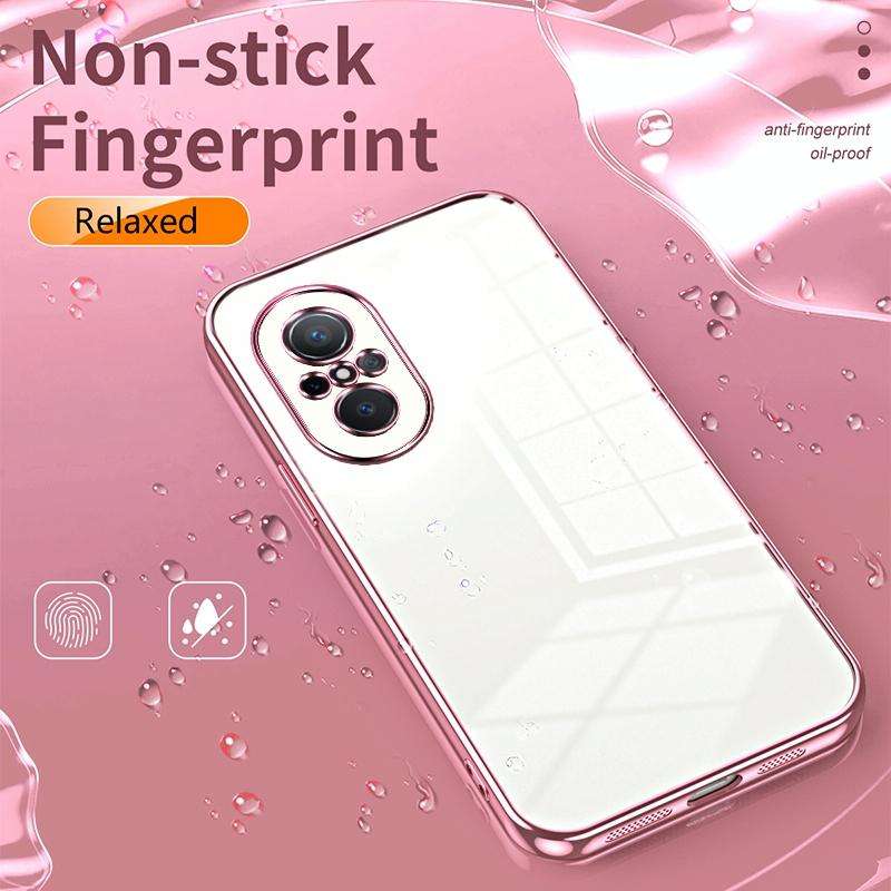 For Huawei nova 9 SE Transparent Plating Fine Hole Phone Case(Blue)
