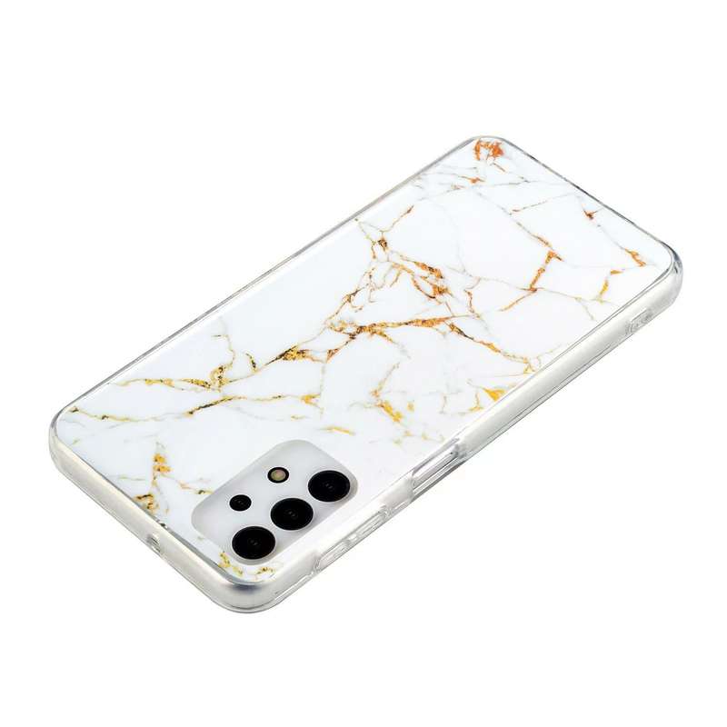 For Samsung Galaxy A13 4G IMD Marble Pattern TPU Phone Case(White)