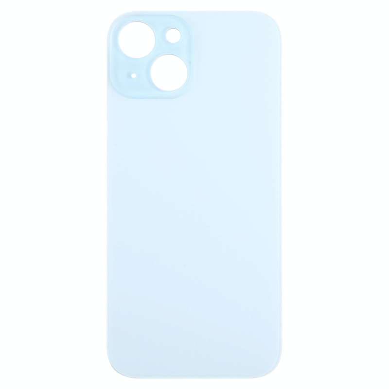 For iPhone 15 Easy Replacement Big Camera Hole Glass Back Battery Cover(Blue)