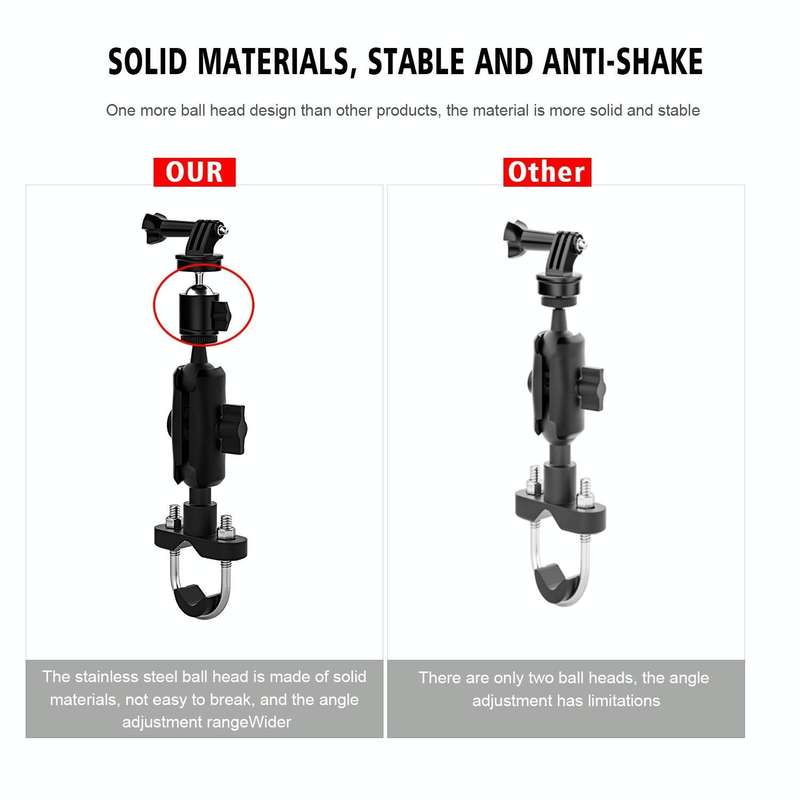 CS-1134A1 Motorcycle Bike Action Camera Recorder Mobile Phone Fixing Bracket Holder, Handlebar Ve...