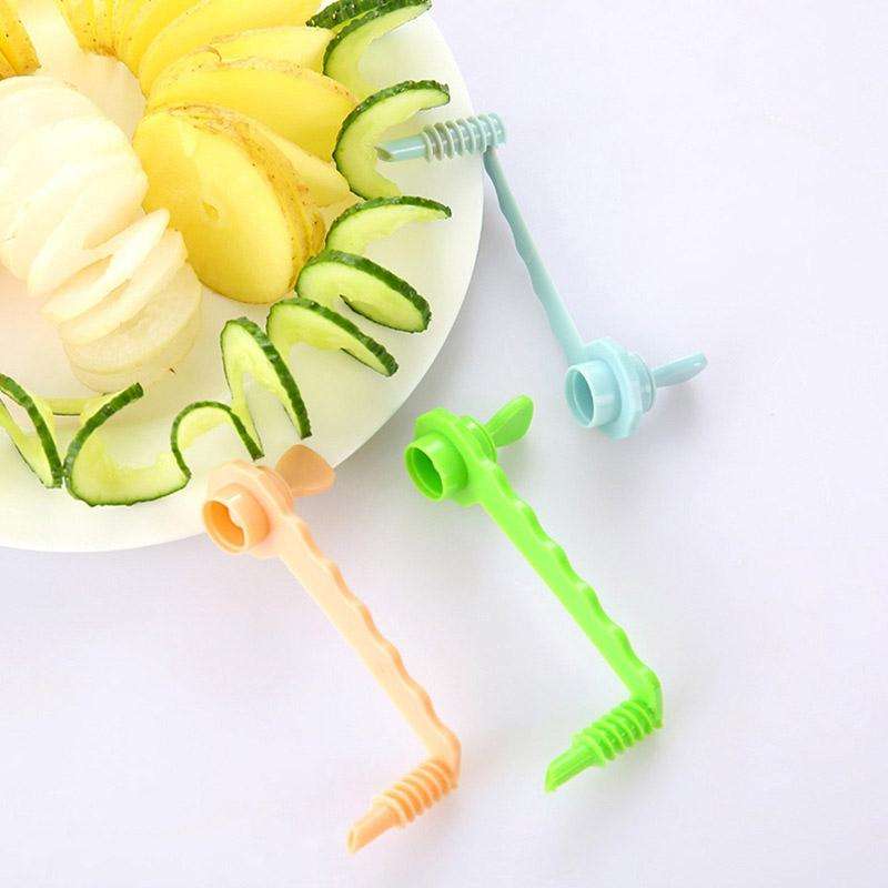 Carrot Spiral Slicer Vegetable Potato Cutter(Blue)