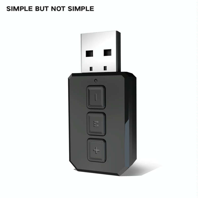 RT02 USB Bluetooth Audio Adapter Receives Transmits 2-in-1 Bluetooth 5.0 Hands-free Talk Car Blue...